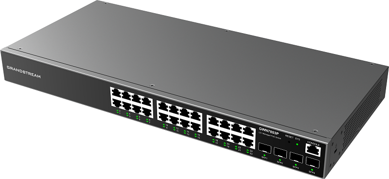 Grandstream GWN7803P 24-Port Gigabit Enterprise Layer 2+ Managed PoE Network Switch - Image 2