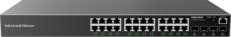 Grandstream GWN7803P 24-Port Gigabit Enterprise Layer 2+ Managed PoE Network Switch