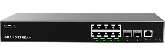 Grandstream GWN7811P 8-Port Gigabit Enterprise Layer 3 Managed PoE Network Switch