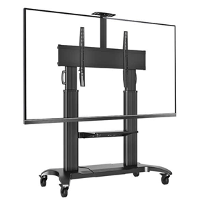 Video Conferencing Equipment Floor Stand for 60"-100" Screen With Camera Tray and Codec Shelf